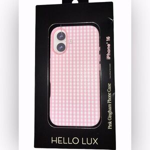 Hello Lux Gingham Phone Case - 16 Pink
New in Box